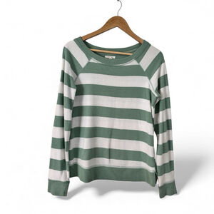 Maurice’s Green & White Stripe Waffle Knit Long Sleeve XS Clean Girl